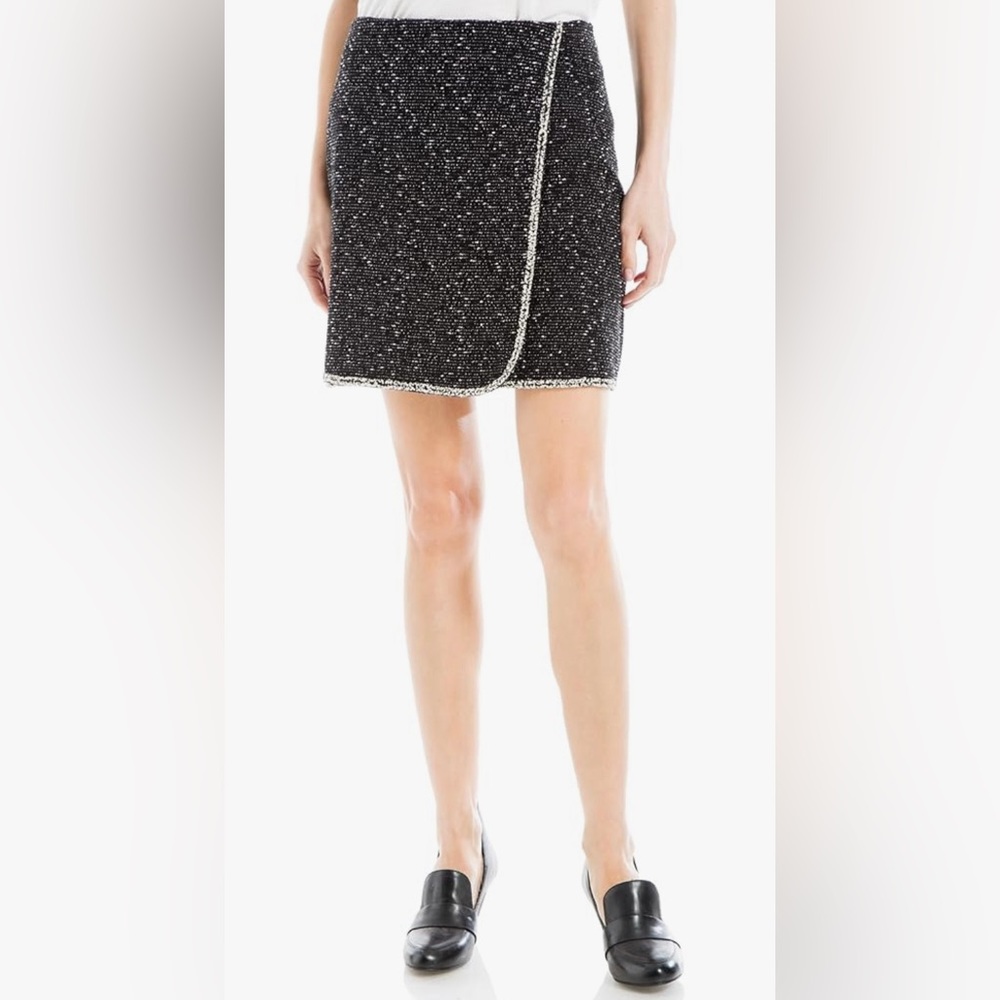 NWT MAX STUDIO Tweed Faux Wrap Skirt